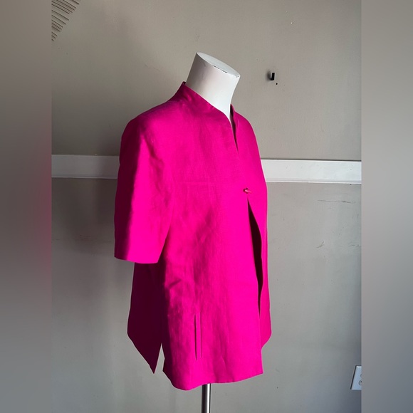 Kasper Women's Bright Pink Short Sleeve Blazer - Picture 2 of 5
